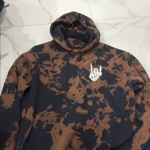 Brown and Black Tie-Dye Hoodie